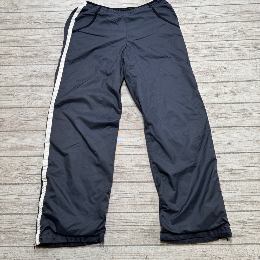 Vintage 90s Nike Track Pants Mens M Navy Blue Ankle Zip Athletic Fit Windbreaker